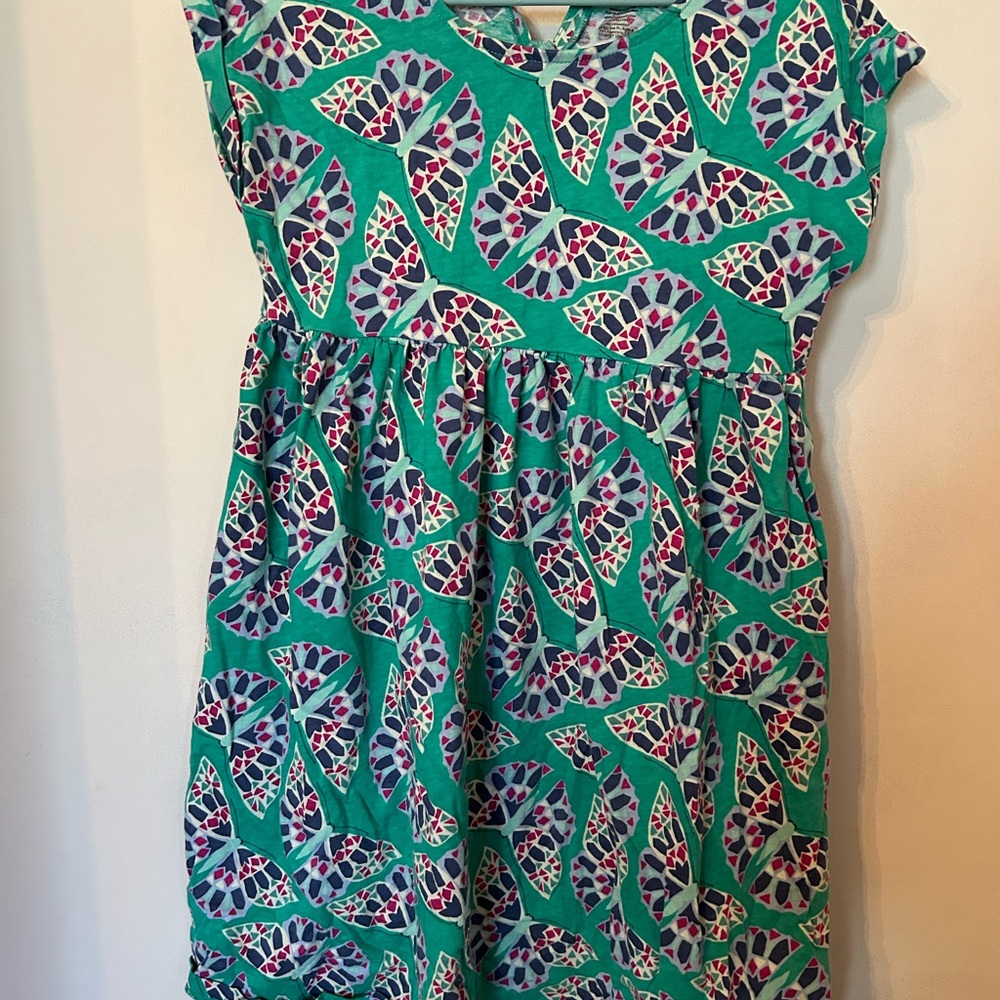 Green and Blue Casual Sundress with Dolman Sleeves